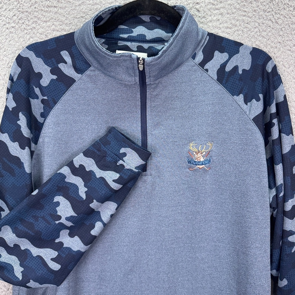 Peter Millar Shirt Mens M Camo 1/4 Zip Pullover E4 Performance The Golf Club